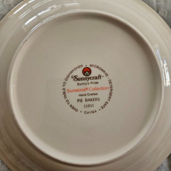 Vintage Retro 80's 11" Apple Pie Dish with Recipe SunnyCraft - Picture 8 of 9